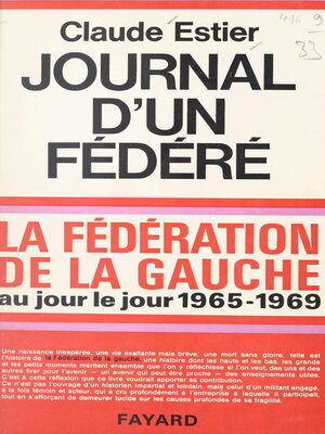 cover image of Journal d'un fédéré, 1965-1969